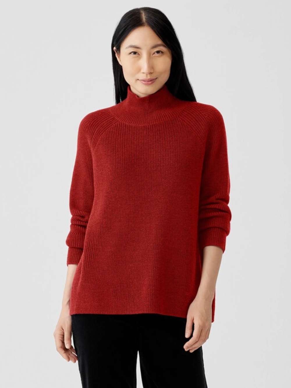 Eileen Fisher Merino Wool Sweater Red Size Medium